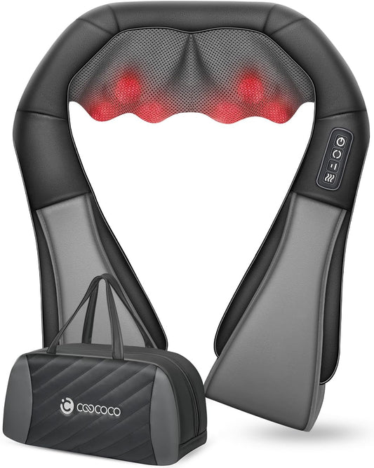 Shiatsu Neck and Shoulder Massager -4D Kneading Back Massager with Heat, Chrismas Gifts for Mom/Dad/Women/Men, Deep Kneading Electric Massage Pillow, Massagers for Back and Neck Shoulder,Foot